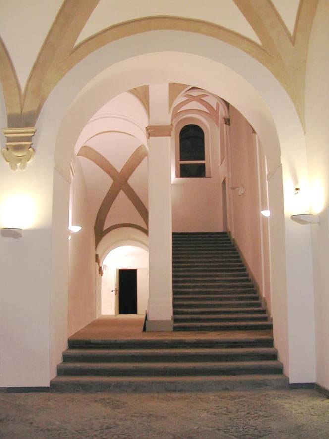 Palazzo Roccella completed restoration: atrium and central staircase